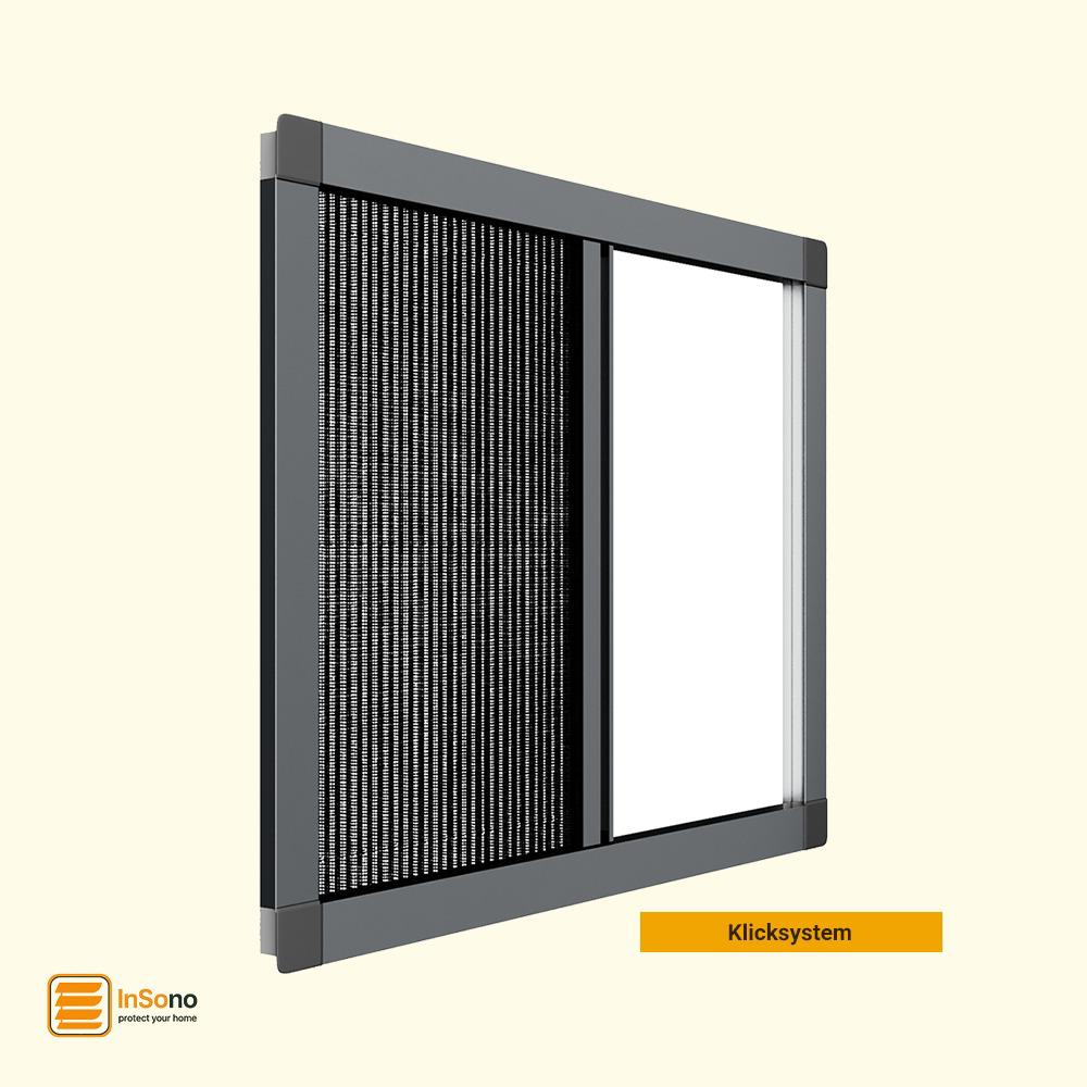 Fliegengitter Plissee Fenster Klicksystem